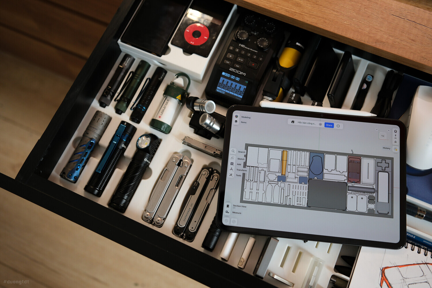 thiết kế lại hộc bàn công nghệ với in3d