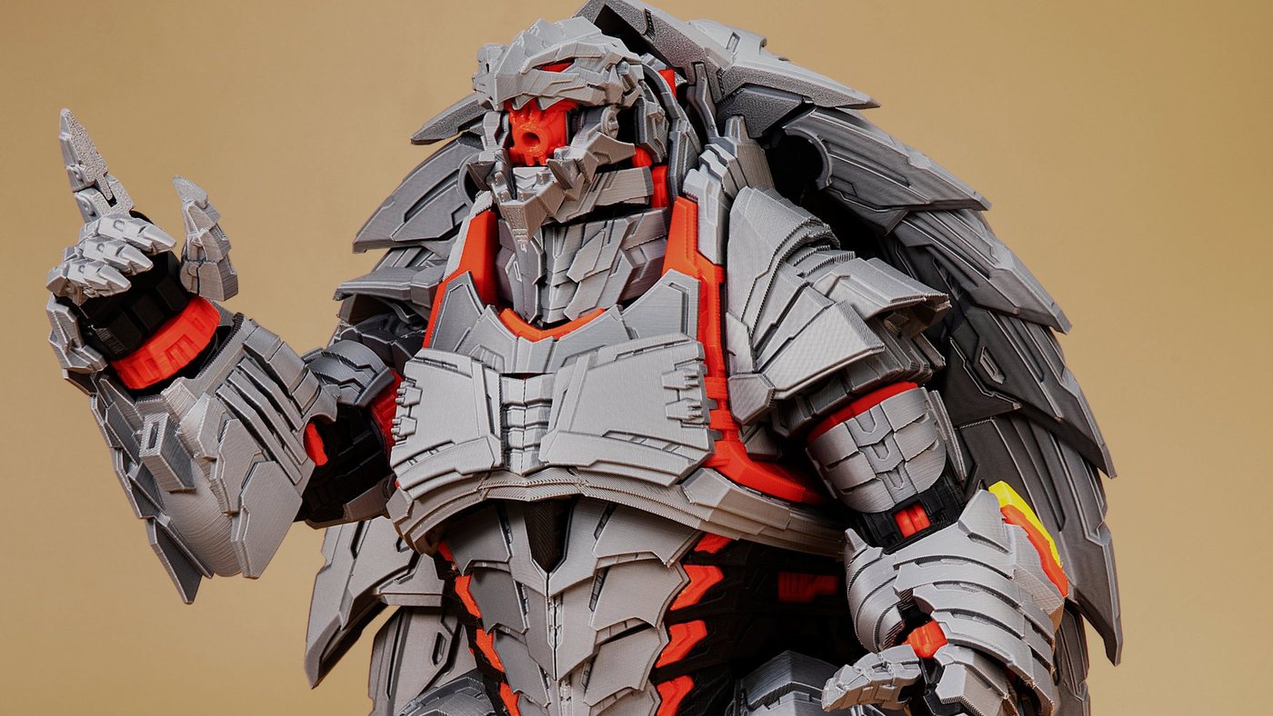 Ironshell — a 4.6-day PLA print (model by toymakr3d)