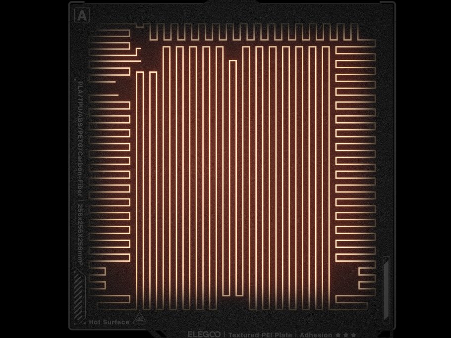 A fast AC-heated bed, up to 110 °C